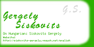 gergely siskovits business card